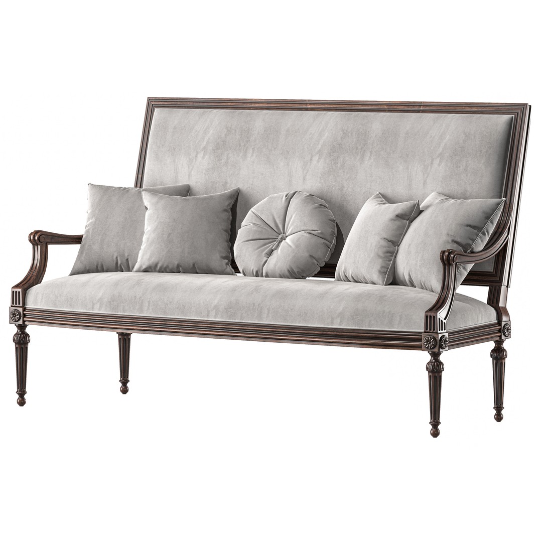 Ebanista Baladin Sofa 3D Model – Classic Furniture Asset, FBX - View 5
