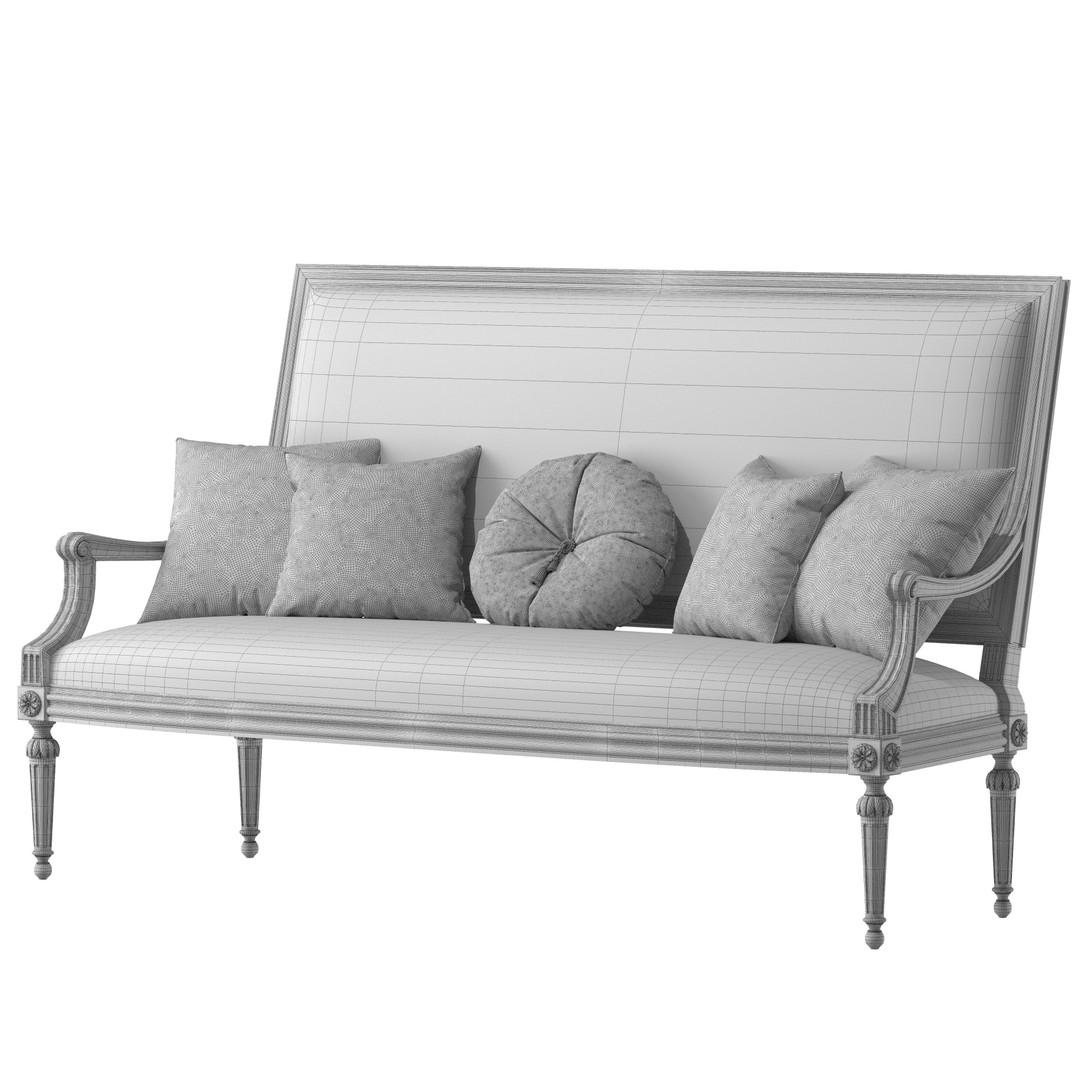 Ebanista Baladin Sofa 3D Model – Classic Furniture Asset, FBX - View 6