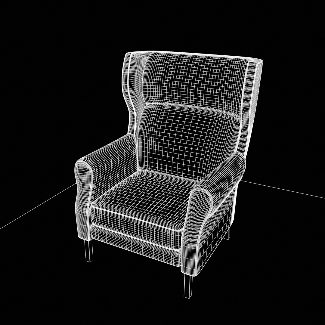 Wingback Chair 3D Model – Low Poly Industrial Armchair, PBR, Blender, FBX - View 17