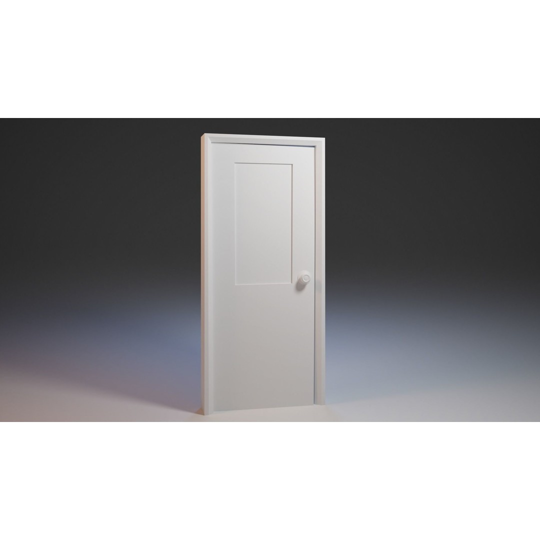 Old Painted Wooden Door 3D Model – Realistic Low Poly Game Asset, FBX