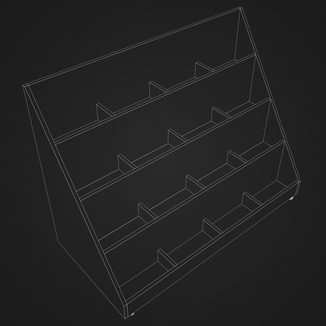 Vinyl Storage No41 3D Model – Realistic Furniture Shelf, FBX, Blender