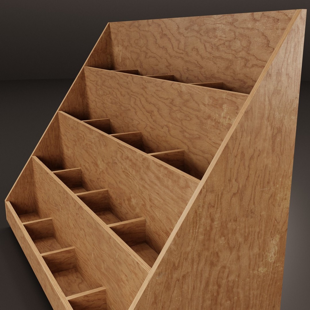 Vinyl Storage No41 3D Model – Realistic Furniture Shelf, FBX, Blender - View 10