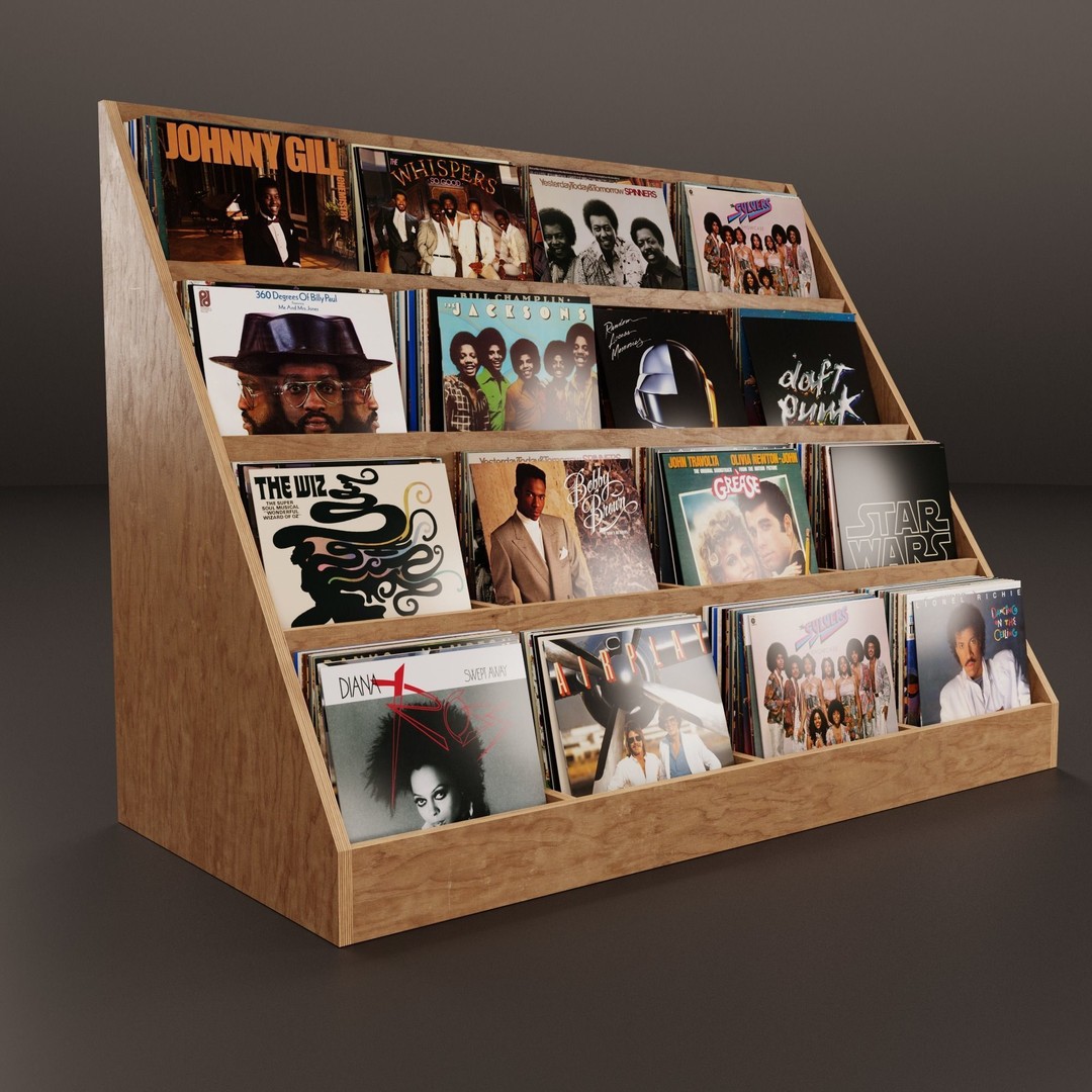 Vinyl Storage No41 3D Model – Realistic Furniture Shelf, FBX, Blender - View 11