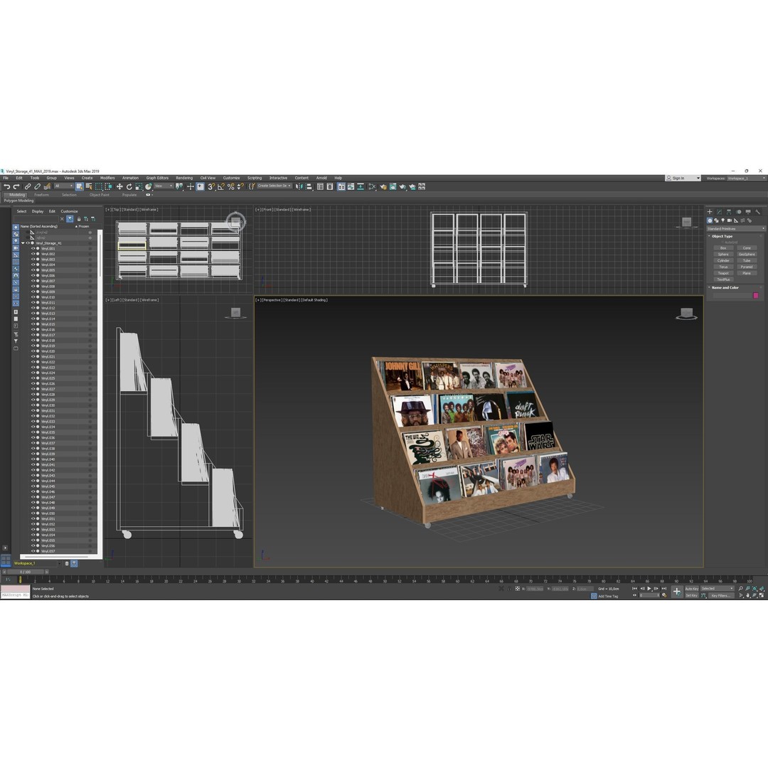 Vinyl Storage No41 3D Model – Realistic Furniture Shelf, FBX, Blender - View 14