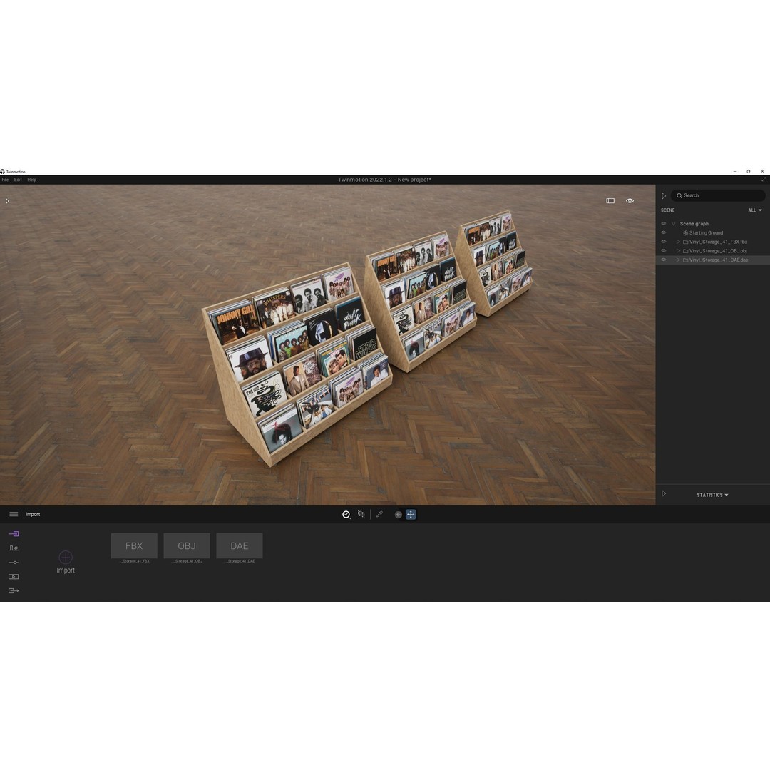 Vinyl Storage No41 3D Model – Realistic Furniture Shelf, FBX, Blender - View 15