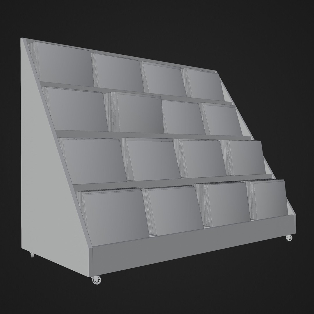Vinyl Storage No41 3D Model – Realistic Furniture Shelf, FBX, Blender - View 16
