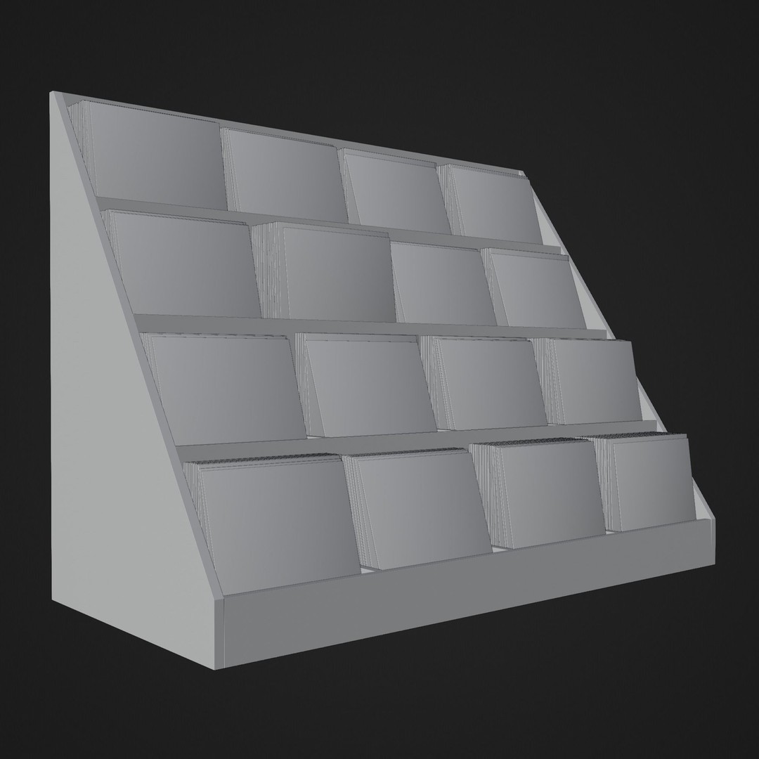 Vinyl Storage No41 3D Model – Realistic Furniture Shelf, FBX, Blender - View 17