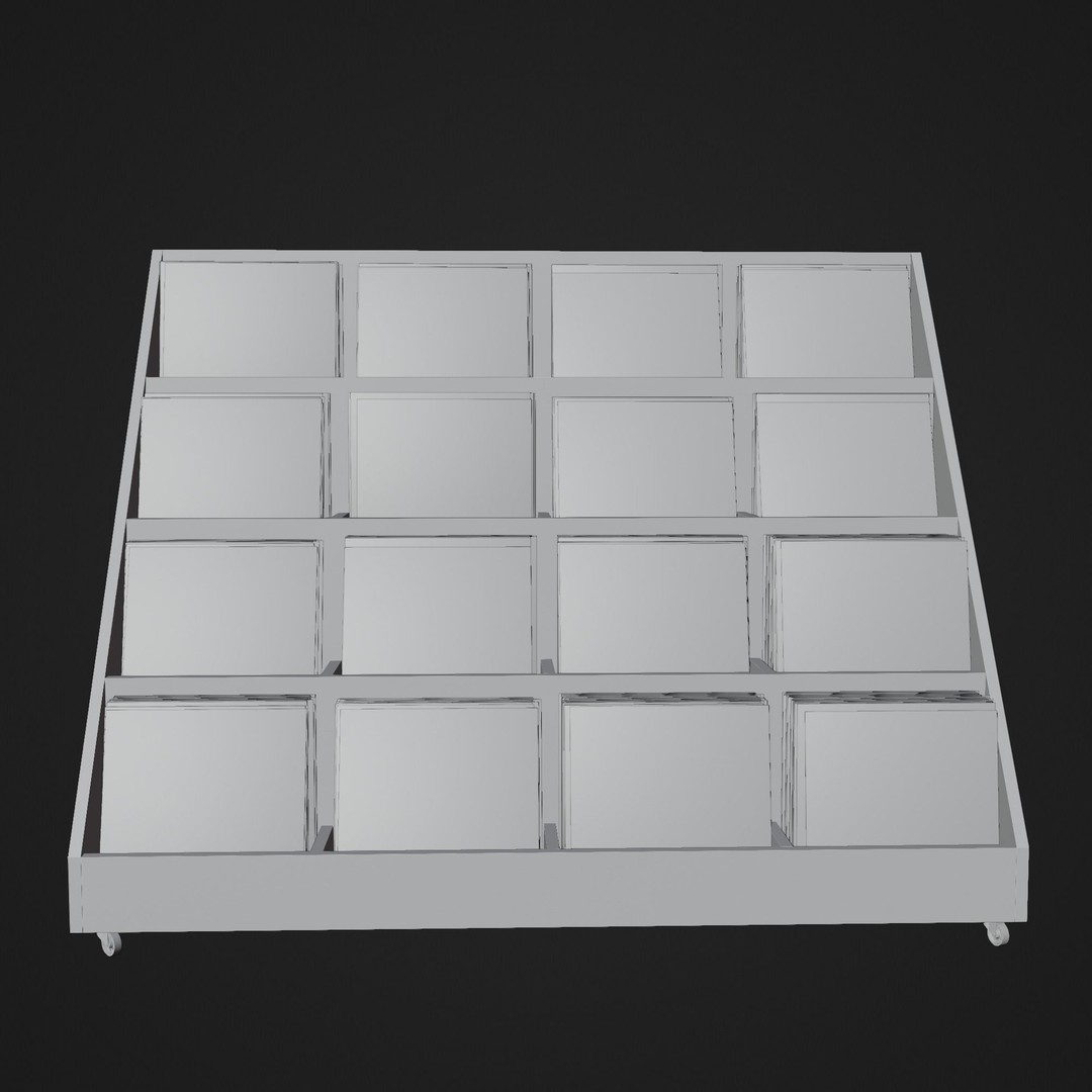 Vinyl Storage No41 3D Model – Realistic Furniture Shelf, FBX, Blender - View 18