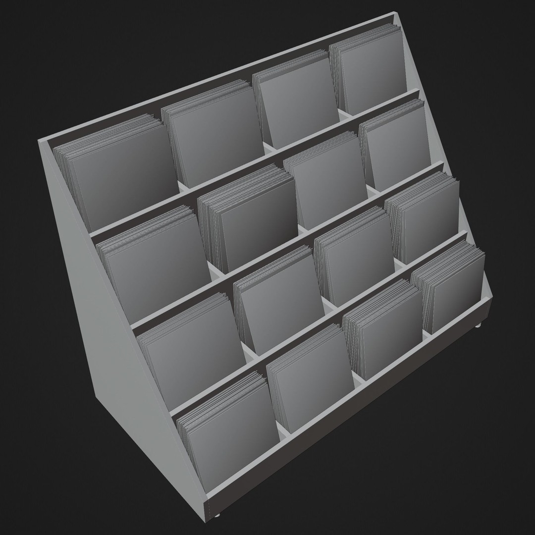 Vinyl Storage No41 3D Model – Realistic Furniture Shelf, FBX, Blender - View 19