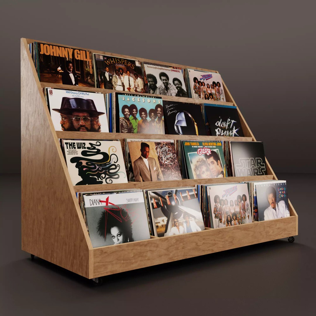 Vinyl Storage No41 3D Model – Realistic Furniture Shelf, FBX, Blender - View 2