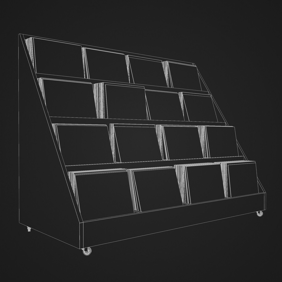 Vinyl Storage No41 3D Model – Realistic Furniture Shelf, FBX, Blender - View 20