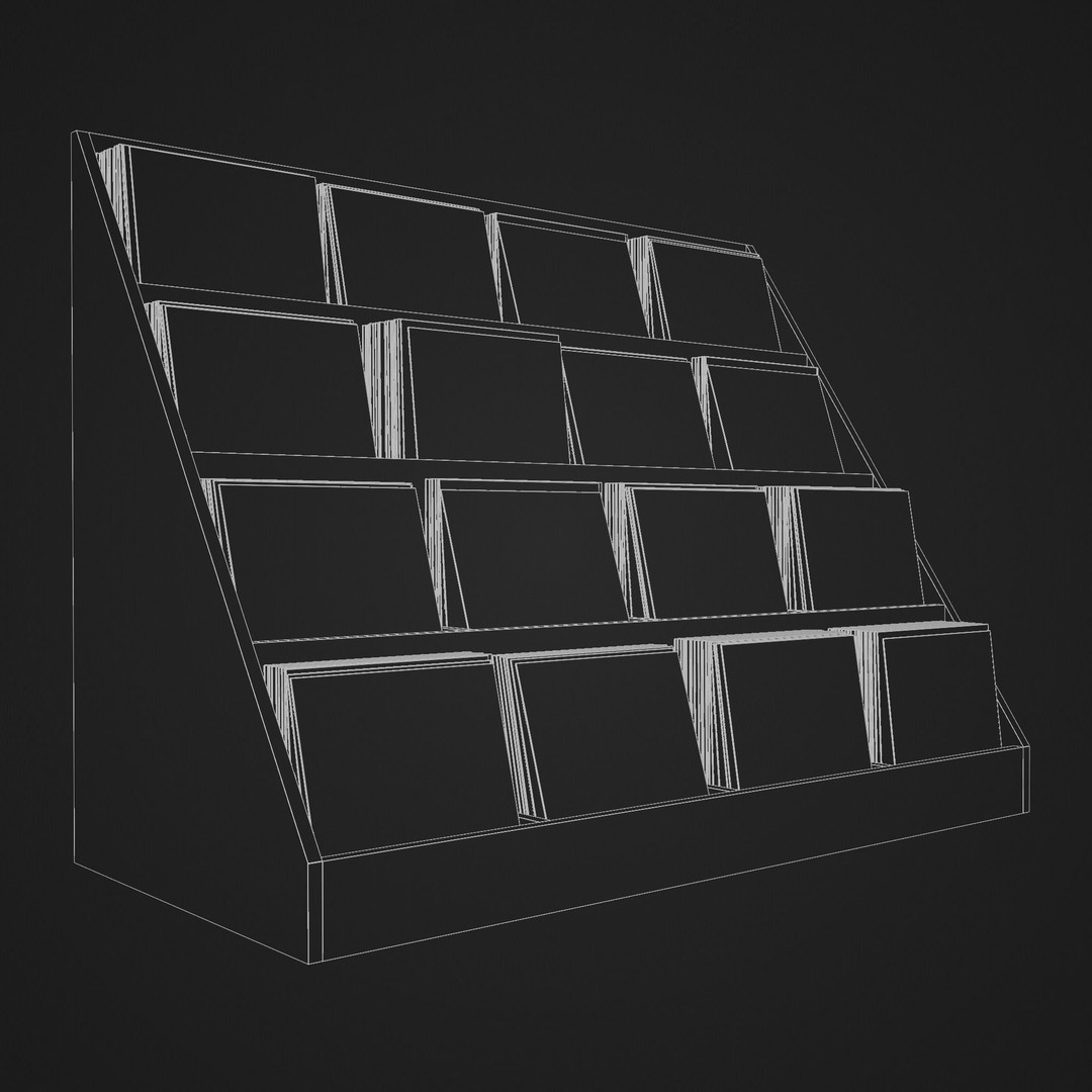 Vinyl Storage No41 3D Model – Realistic Furniture Shelf, FBX, Blender - View 21