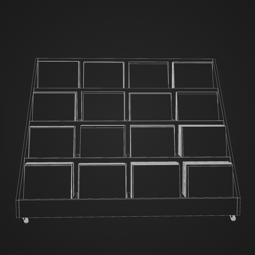 Vinyl Storage No41 3D Model – Realistic Furniture Shelf, FBX, Blender - View 22