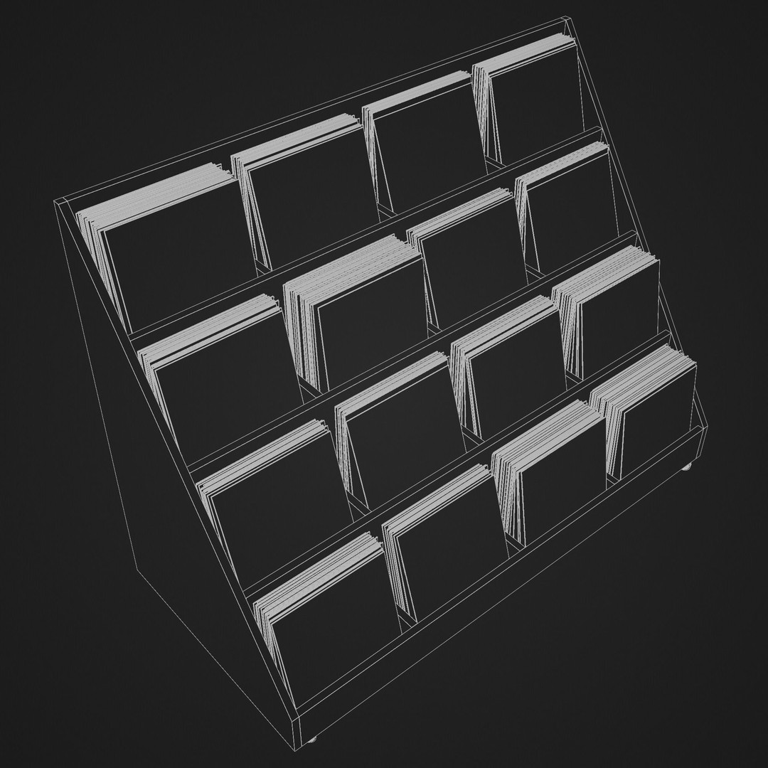 Vinyl Storage No41 3D Model – Realistic Furniture Shelf, FBX, Blender - View 23