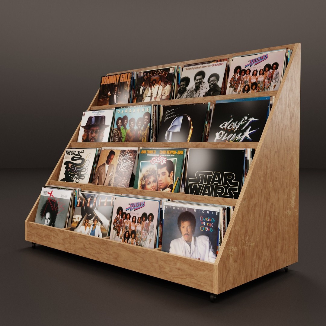 Vinyl Storage No41 3D Model – Realistic Furniture Shelf, FBX, Blender - View 3