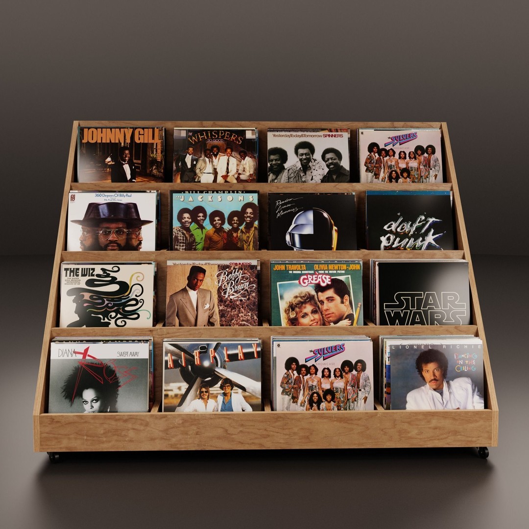 Vinyl Storage No41 3D Model – Realistic Furniture Shelf, FBX, Blender - View 4
