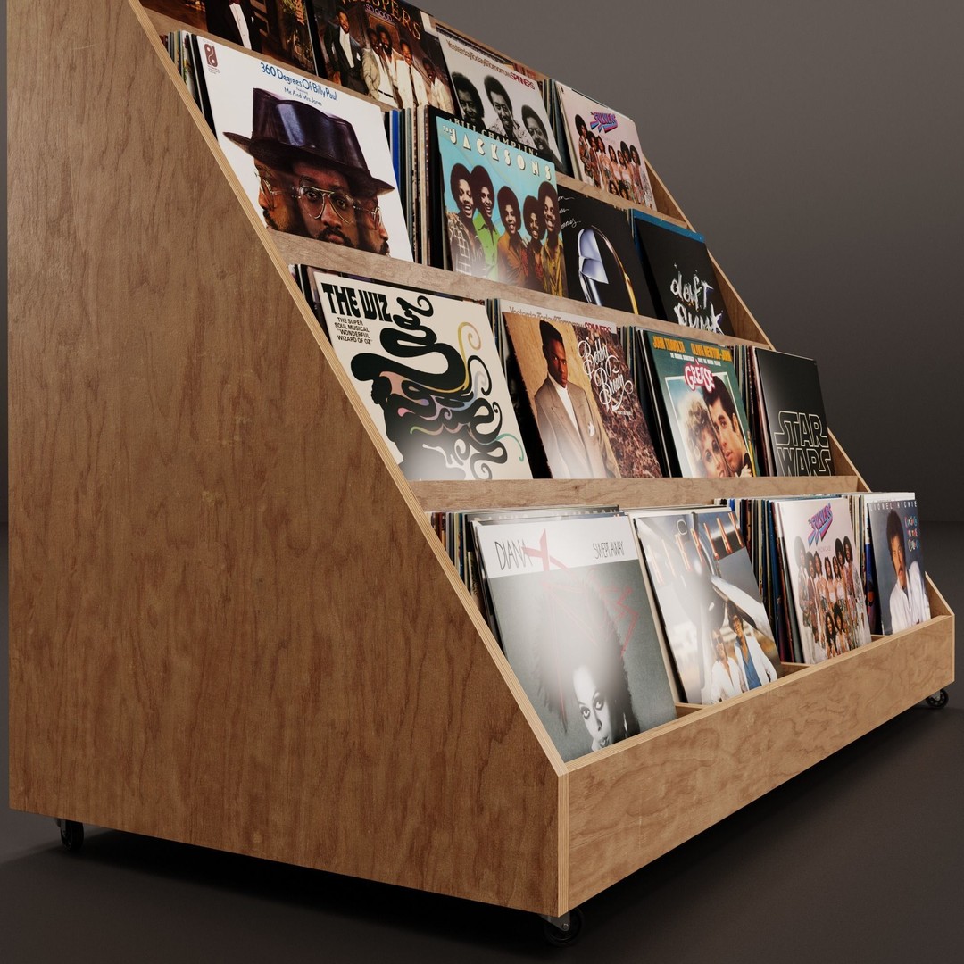 Vinyl Storage No41 3D Model – Realistic Furniture Shelf, FBX, Blender - View 5