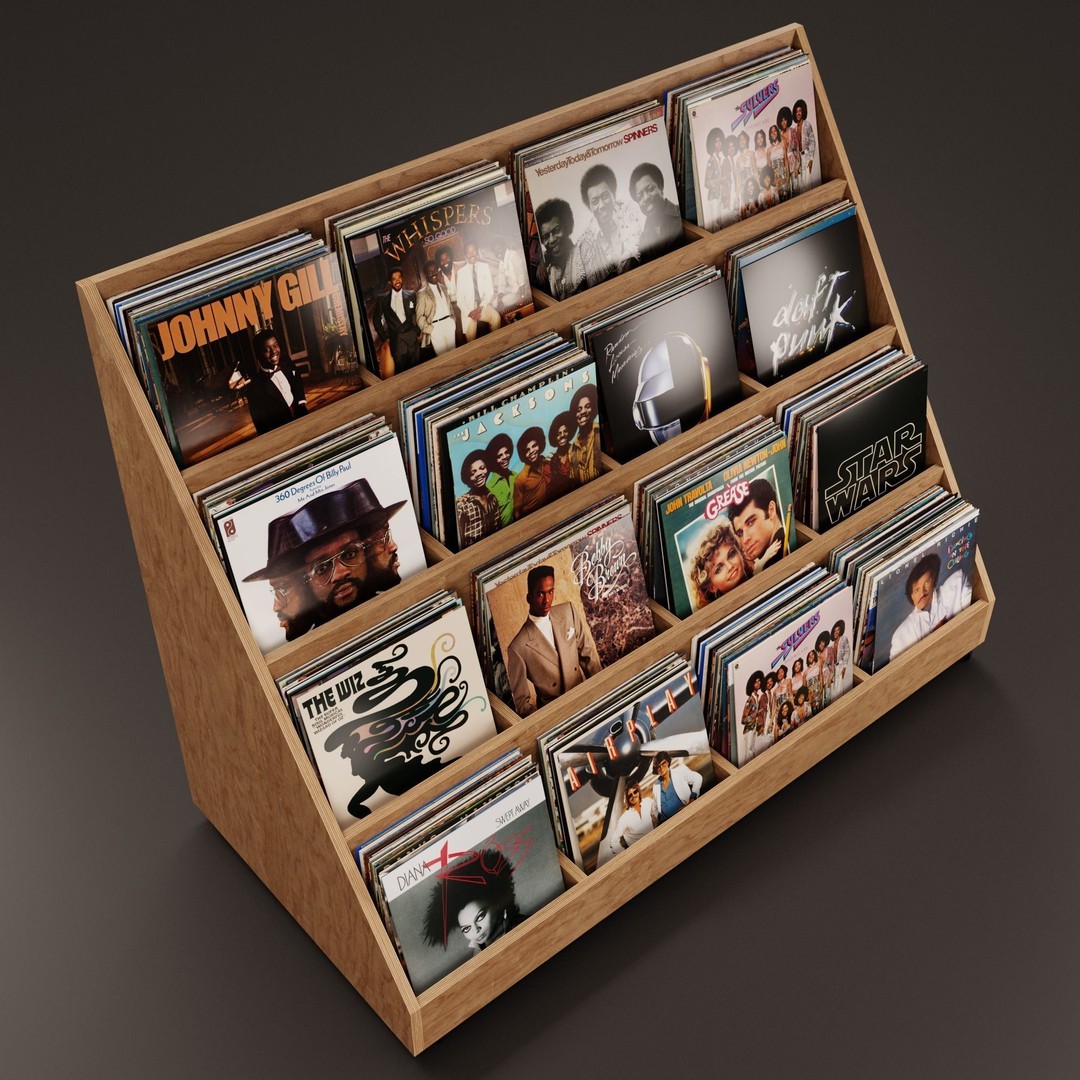 Vinyl Storage No41 3D Model – Realistic Furniture Shelf, FBX, Blender - View 6