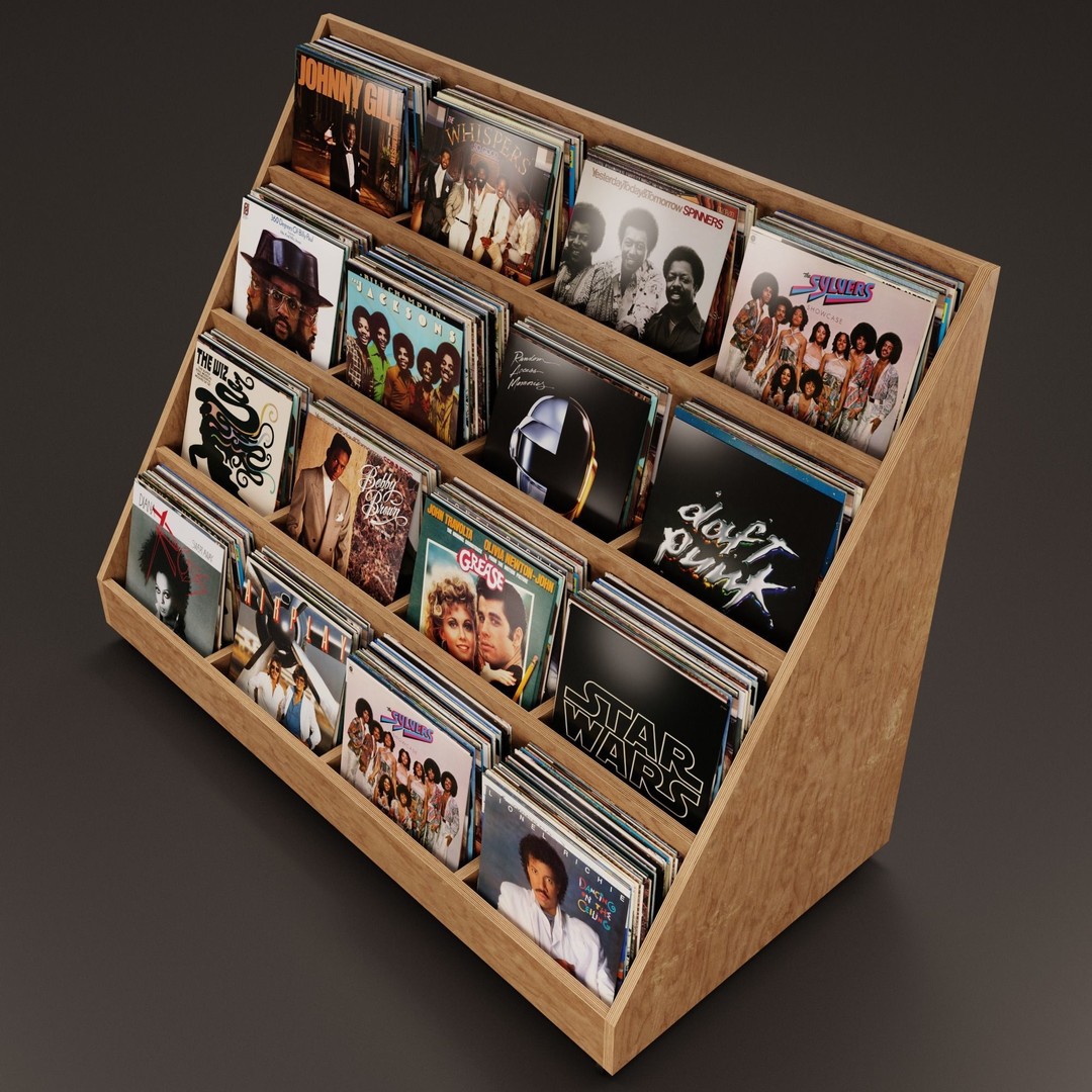 Vinyl Storage No41 3D Model – Realistic Furniture Shelf, FBX, Blender - View 7