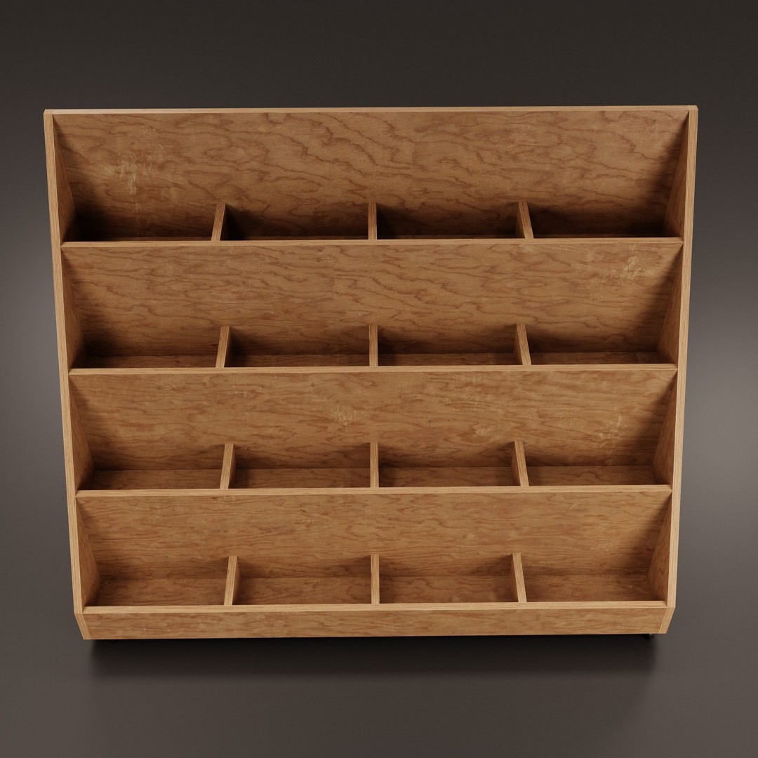 Vinyl Storage No41 3D Model – Realistic Furniture Shelf, FBX, Blender - View 9