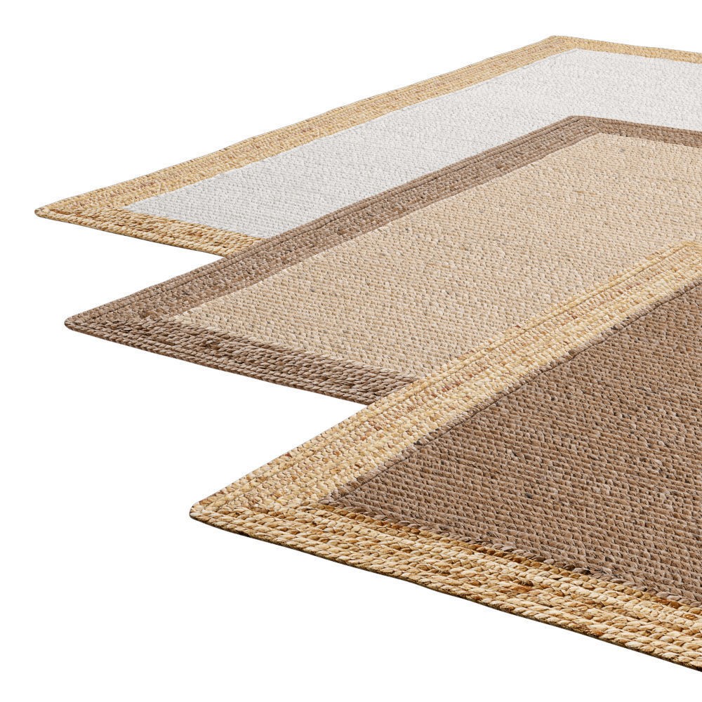 Natural Braided Jute Rug 3D Model – Scandinavian Floor Decor, FBX, OBJ - View 10