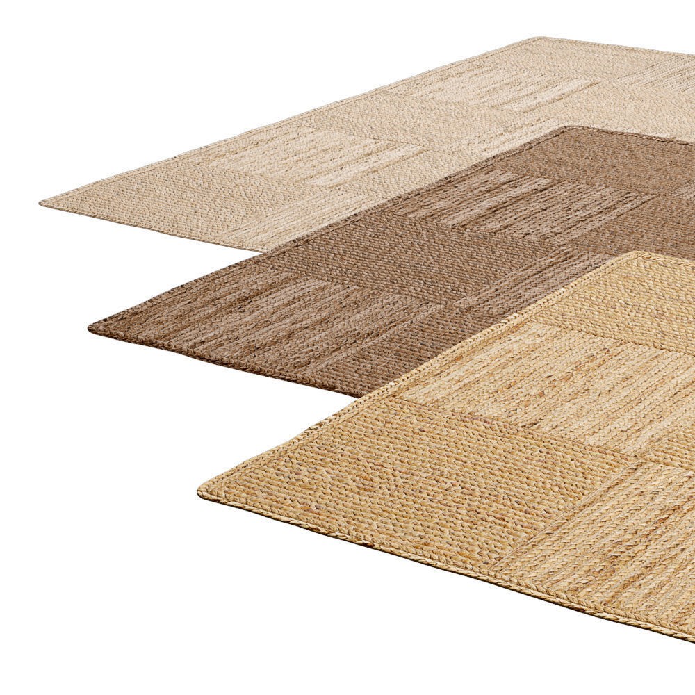 Natural Braided Jute Rug 3D Model – Scandinavian Floor Decor, FBX, OBJ - View 13