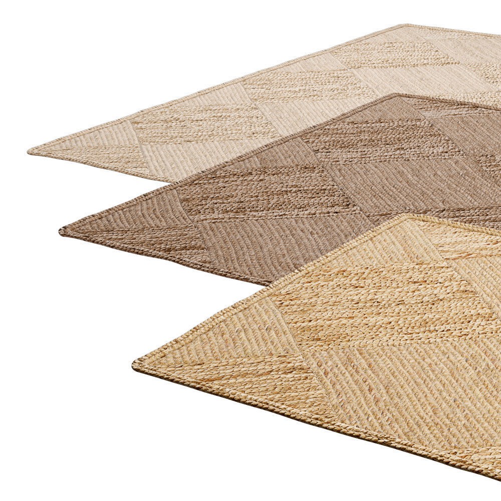 Natural Braided Jute Rug 3D Model – Scandinavian Floor Decor, FBX, OBJ - View 14
