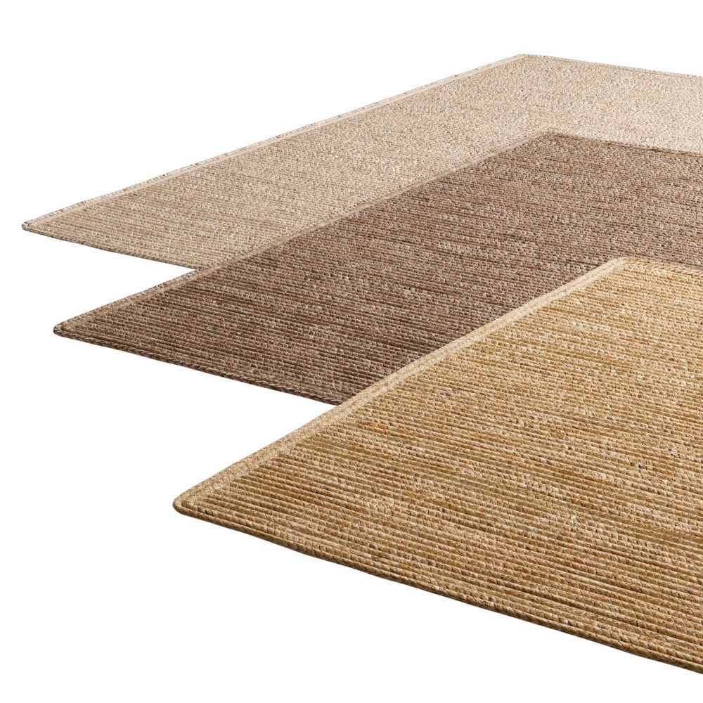 Natural Braided Jute Rug 3D Model – Scandinavian Floor Decor, FBX, OBJ - View 15