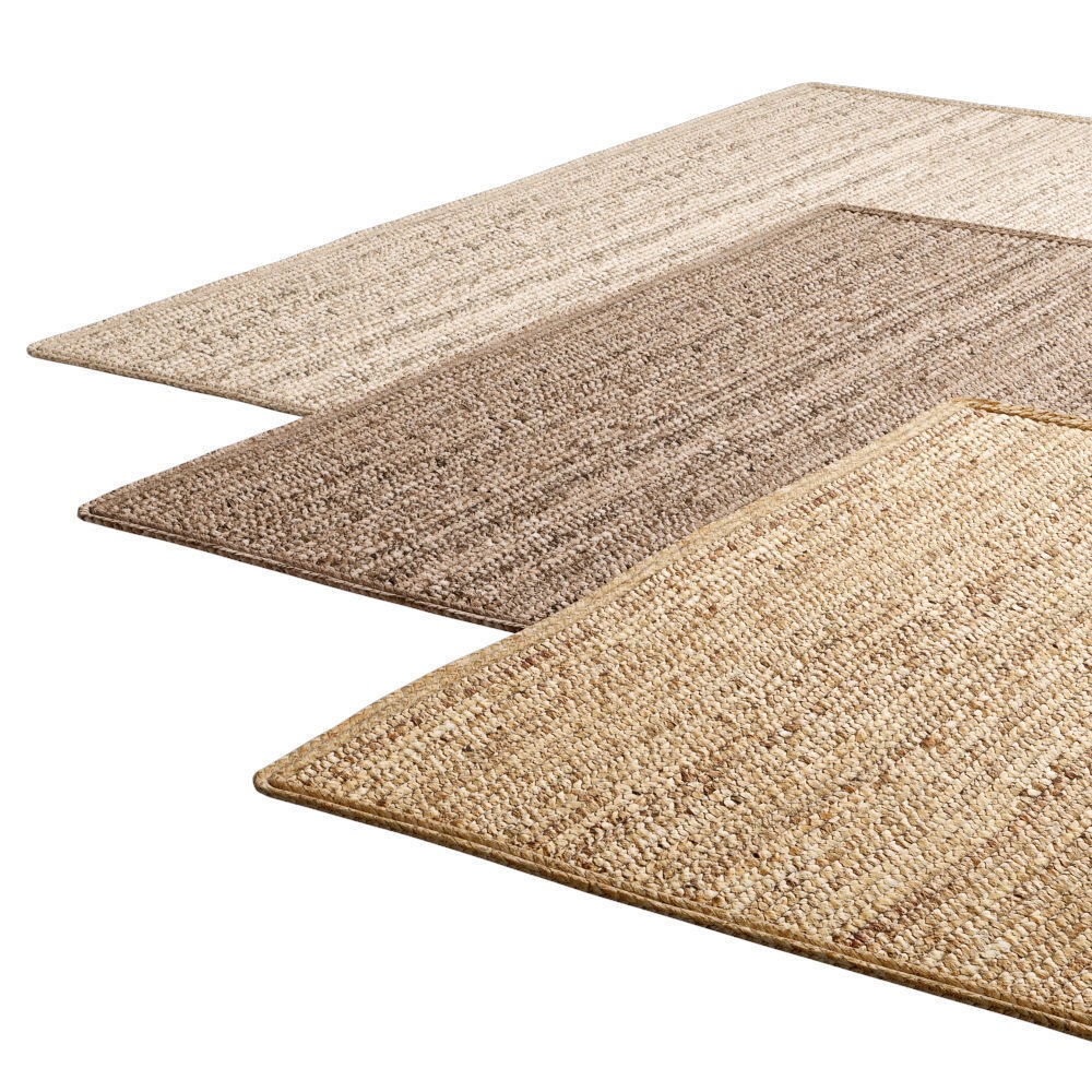 Natural Braided Jute Rug 3D Model – Scandinavian Floor Decor, FBX, OBJ - View 22