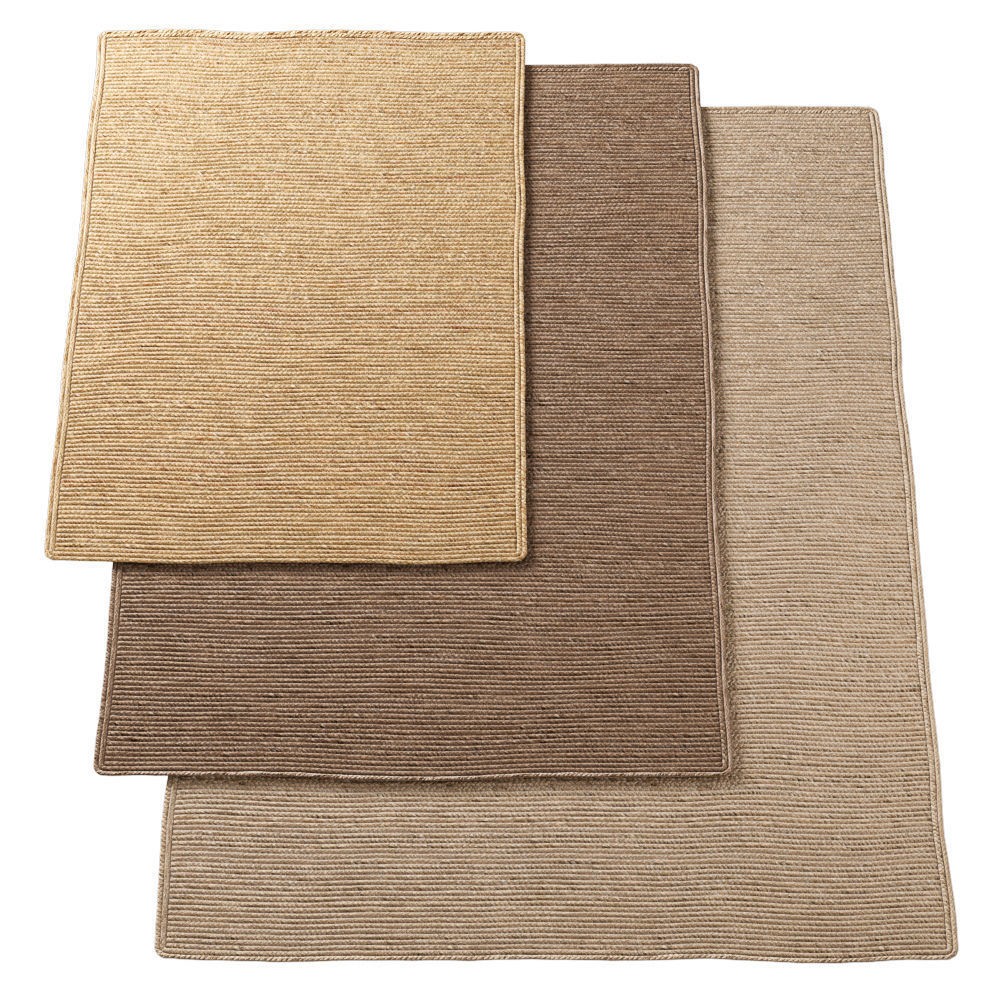 Natural Braided Jute Rug 3D Model – Scandinavian Floor Decor, FBX, OBJ - View 4
