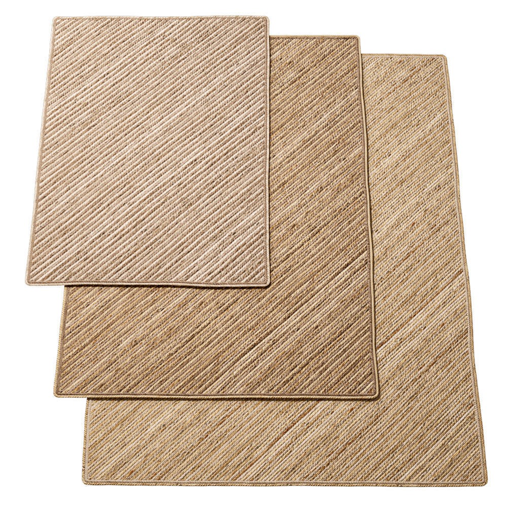 Natural Braided Jute Rug 3D Model – Scandinavian Floor Decor, FBX, OBJ - View 8
