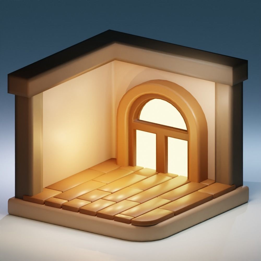 Christmas Living Room 3D Model – Low Poly Game Asset, FBX, PBR - View 24