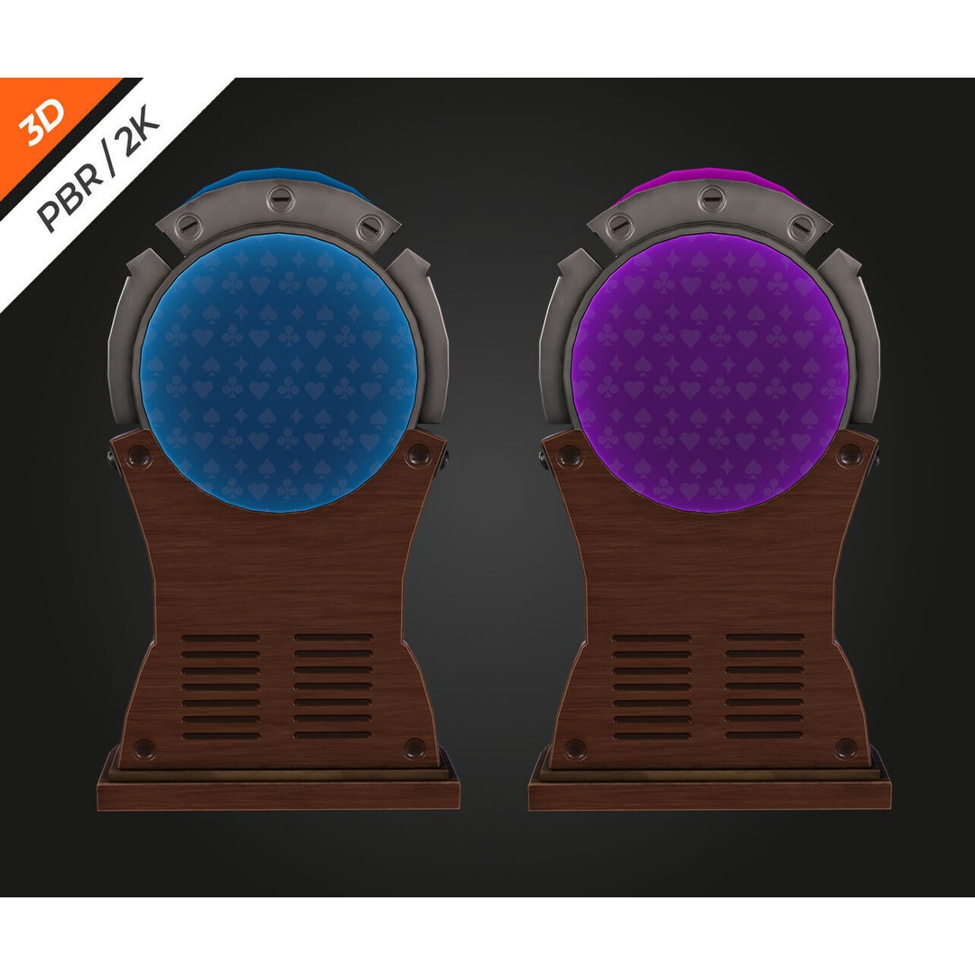 Lucky Spin Machine 3D Model – Low Poly Game Asset, FBX, PBR Textures - View 11