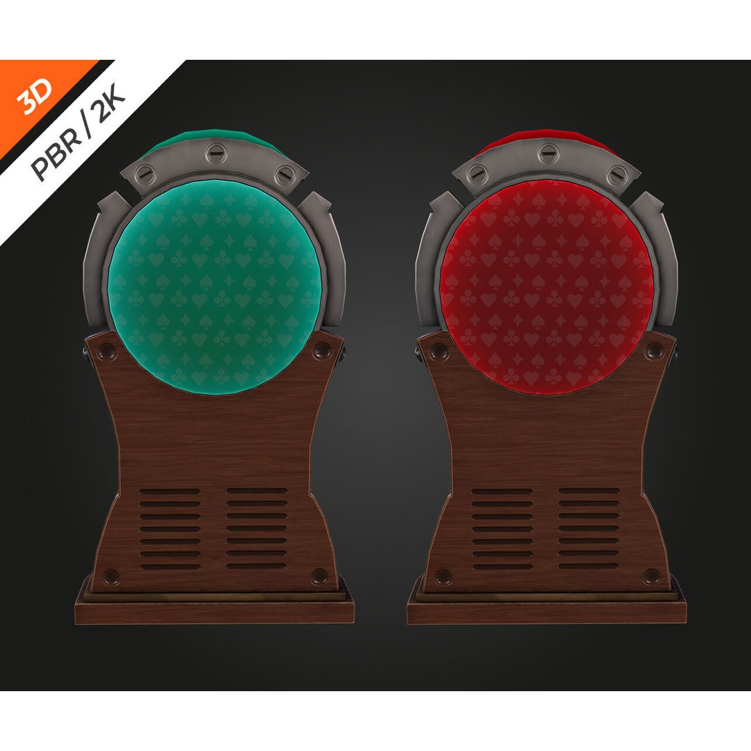 Lucky Spin Machine 3D Model – Low Poly Game Asset, FBX, PBR Textures - View 12