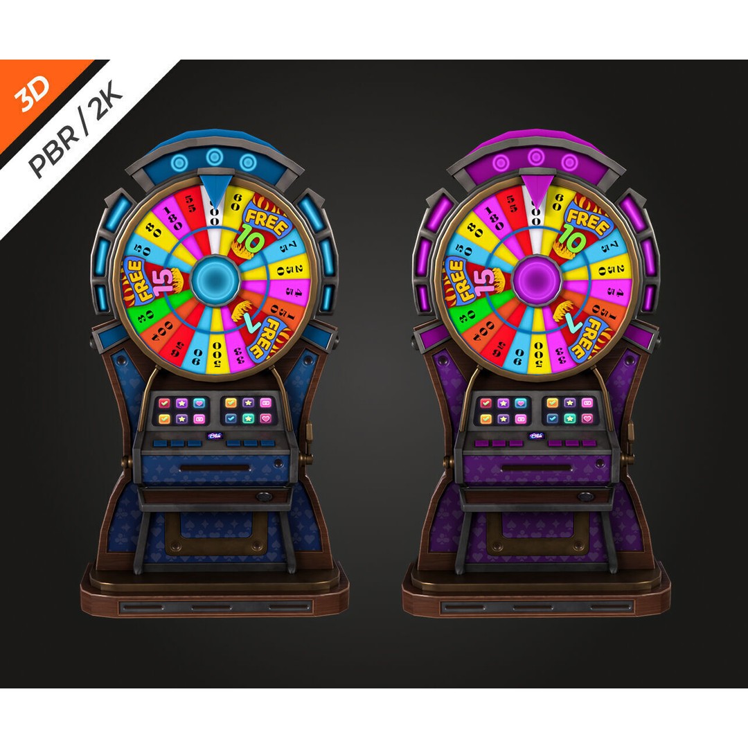 Lucky Spin Machine 3D Model – Low Poly Game Asset, FBX, PBR Textures - View 5