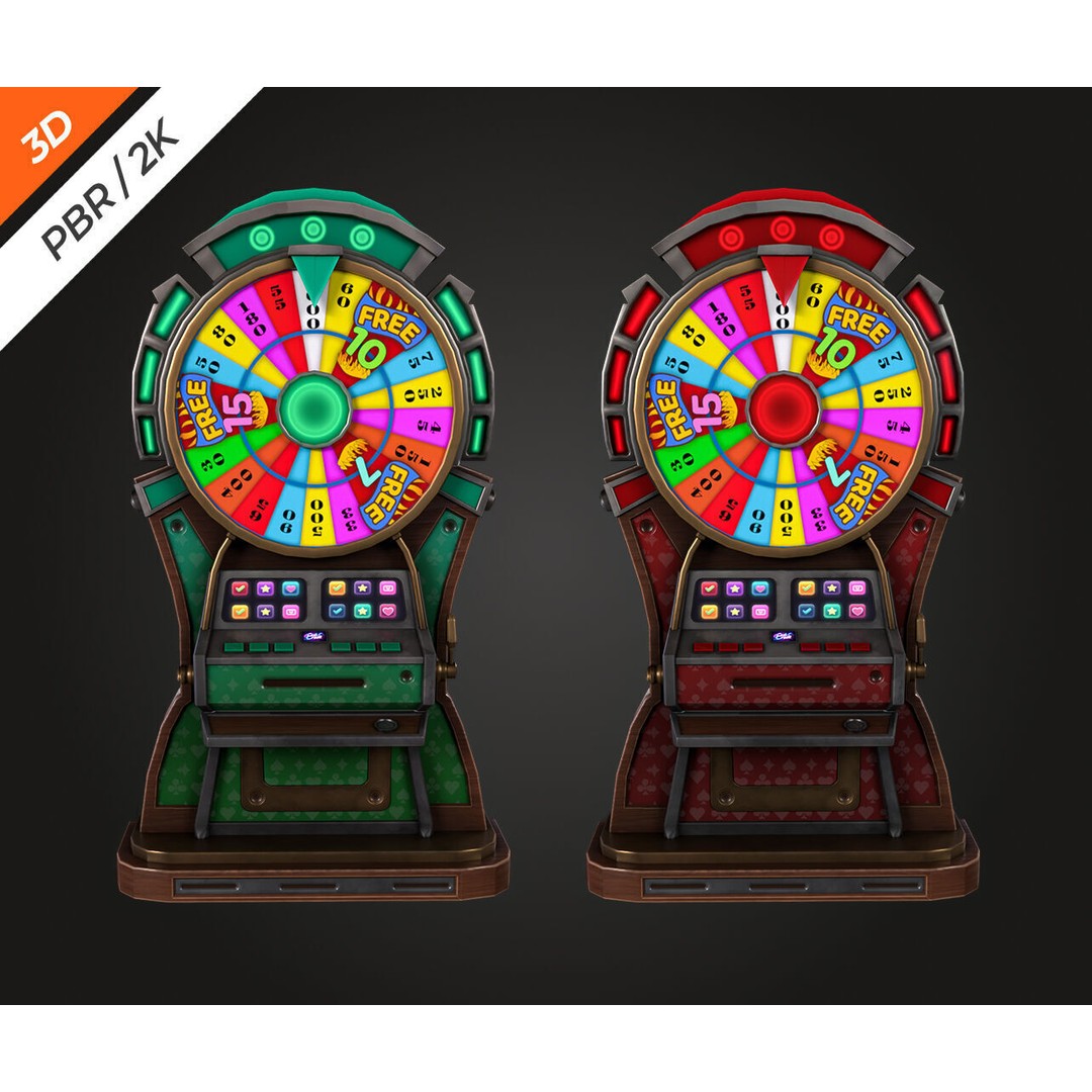 Lucky Spin Machine 3D Model – Low Poly Game Asset, FBX, PBR Textures - View 6