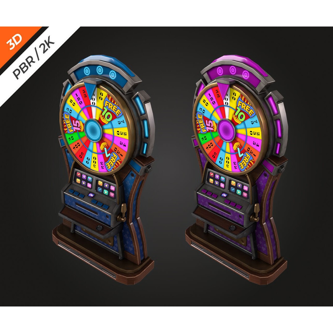 Lucky Spin Machine 3D Model – Low Poly Game Asset, FBX, PBR Textures - View 7