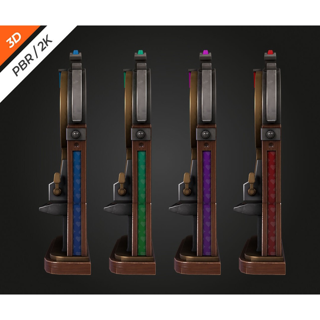 Lucky Spin Machine 3D Model – Low Poly Game Asset, FBX, PBR Textures - View 9