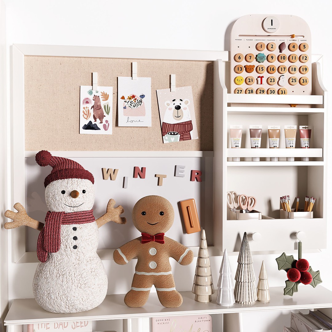 Cameron Wall Organizer 3D Model – Wall-Mounted Easel, FBX, OBJ - View 5
