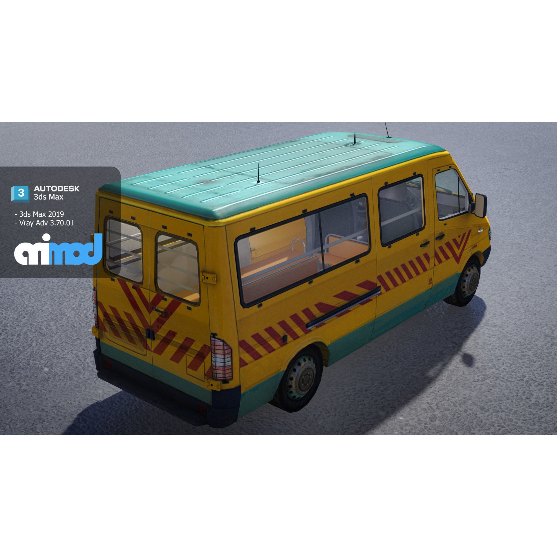 TW School Bus - Game-Ready 3D Model - View 3