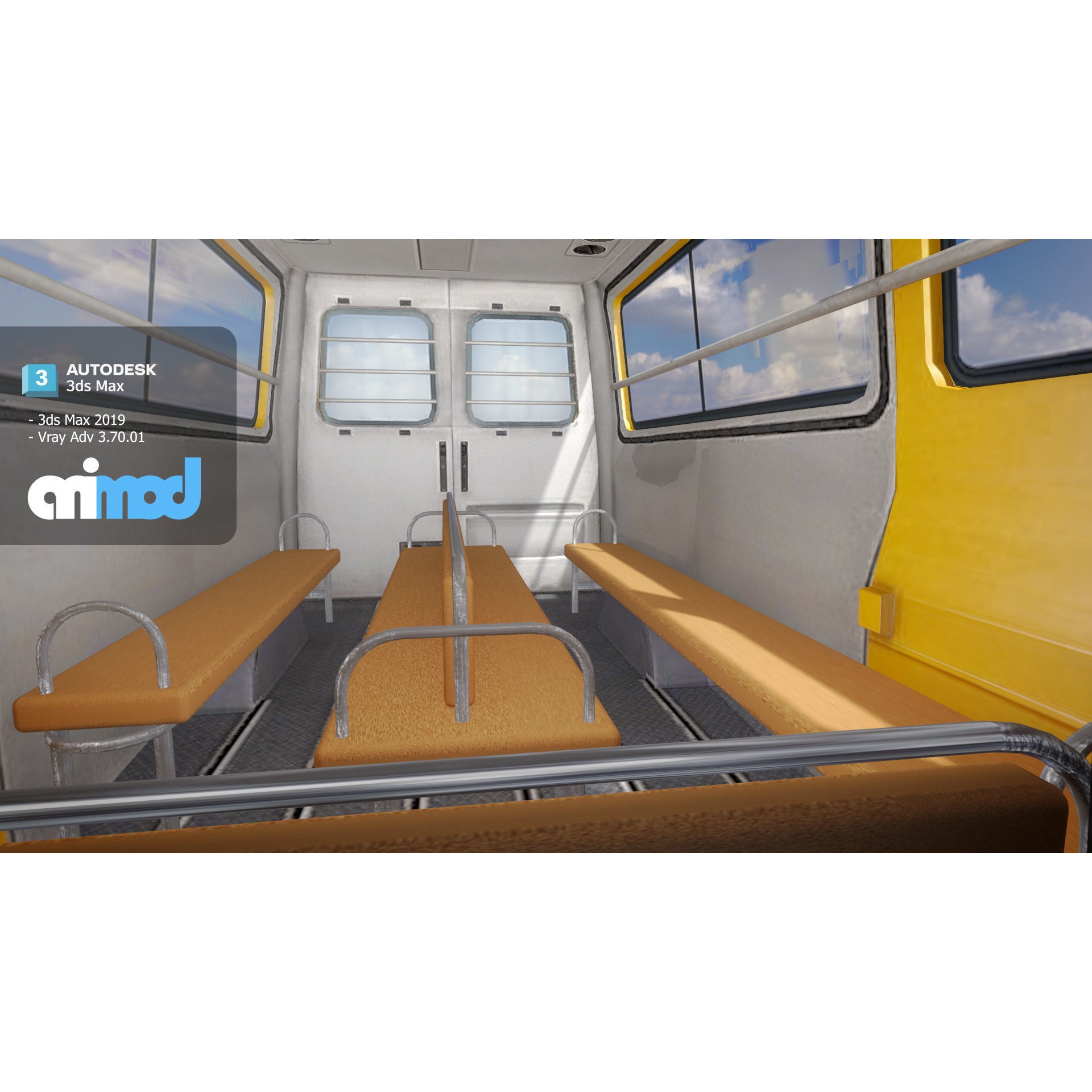 TW School Bus - Game-Ready 3D Model - View 6