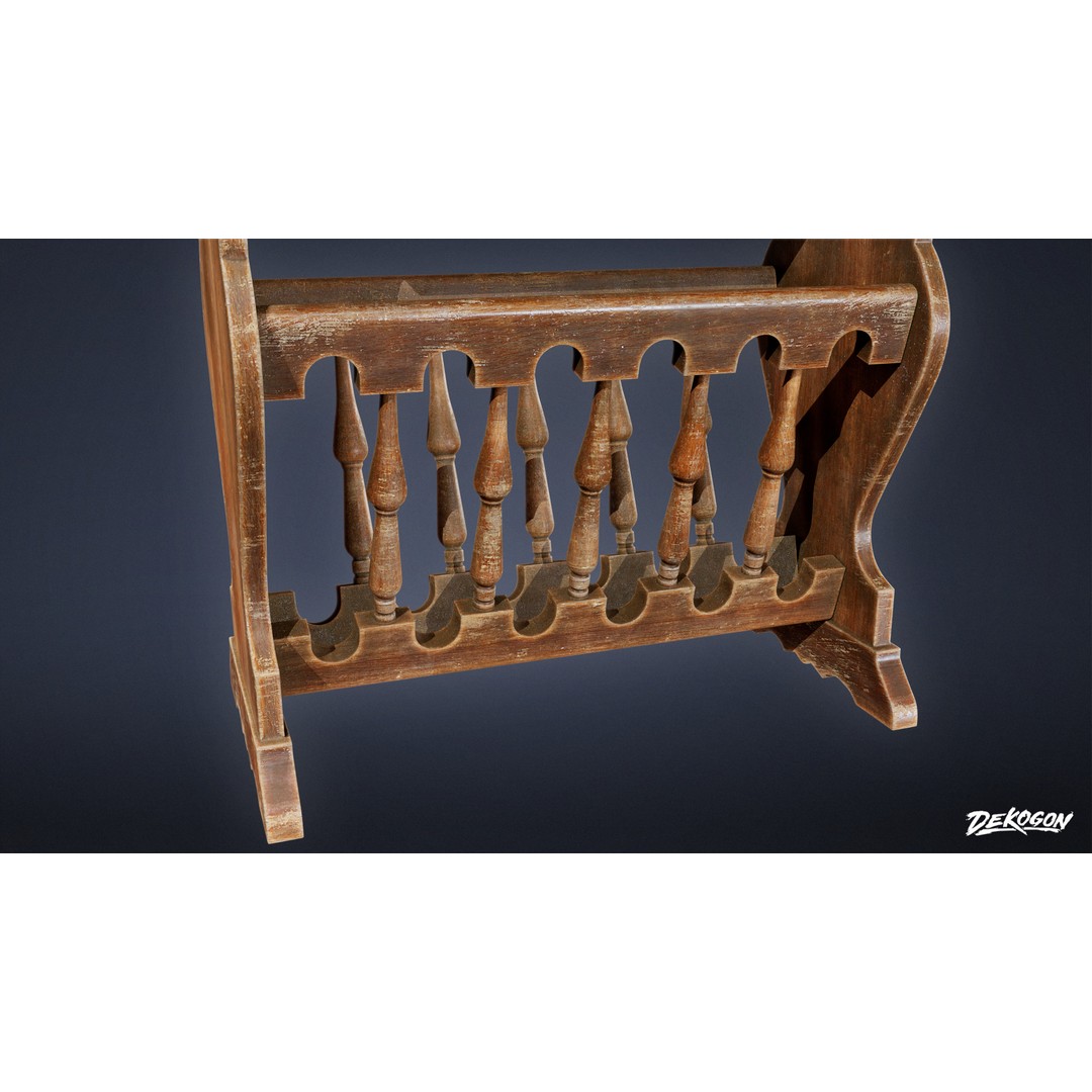 Side Table 3D Model – Low Poly Furniture Asset, FBX PBR Textures - View 16