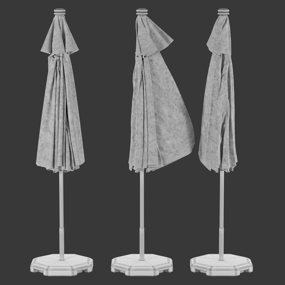 IKEA HOGON Umbrella 3D Model – Detailed Outdoor Furniture, FBX/OBJ - View 3