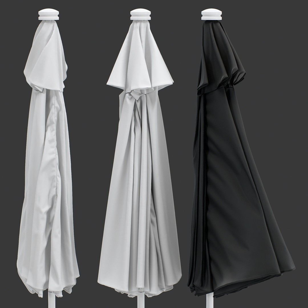 IKEA HOGON Umbrella 3D Model – Detailed Outdoor Furniture, FBX/OBJ - View 4