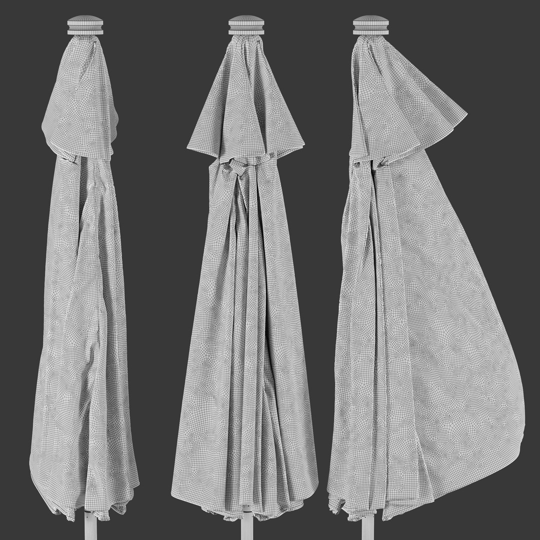 IKEA HOGON Umbrella 3D Model – Detailed Outdoor Furniture, FBX/OBJ - View 5