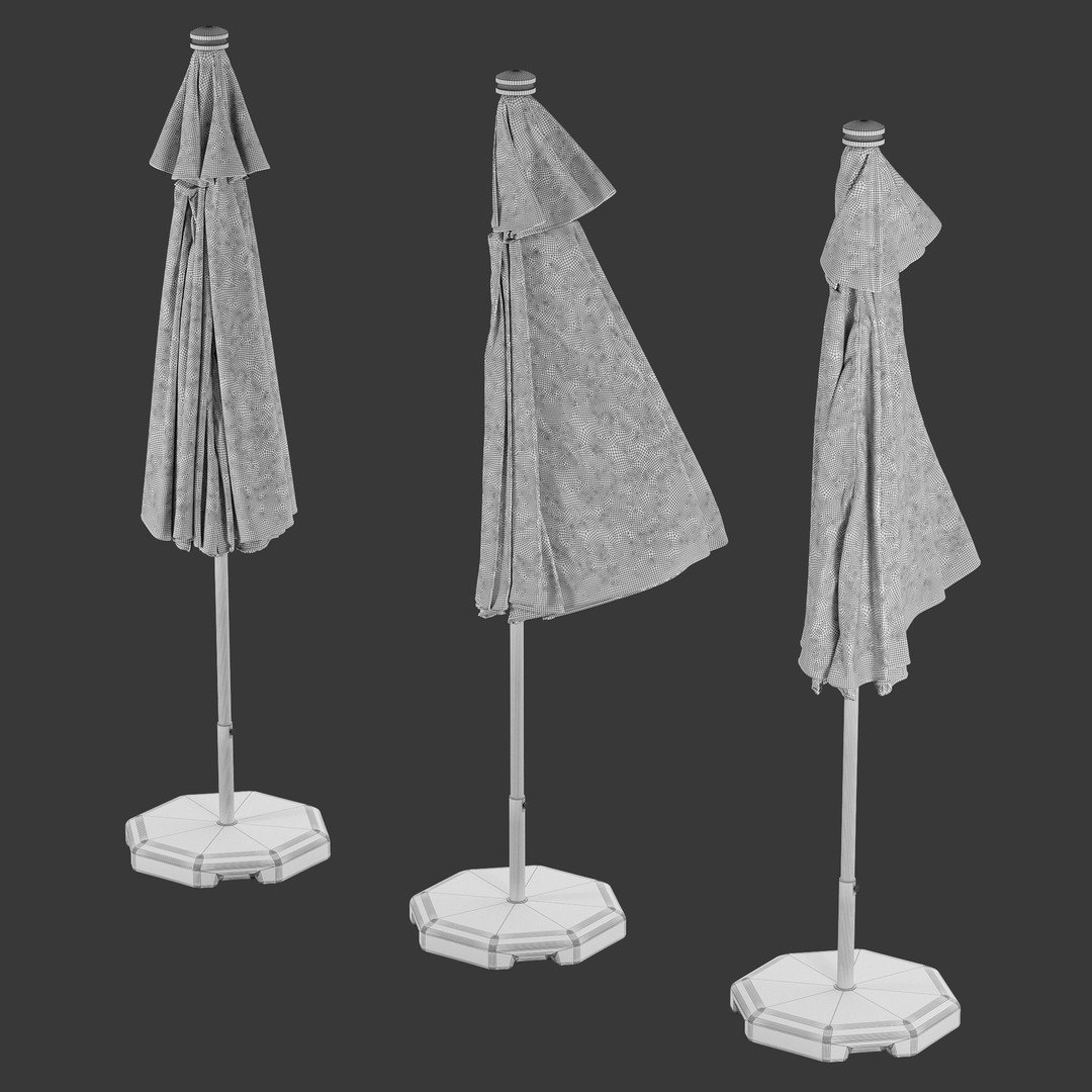 IKEA HOGON Umbrella 3D Model – Detailed Outdoor Furniture, FBX/OBJ - View 9