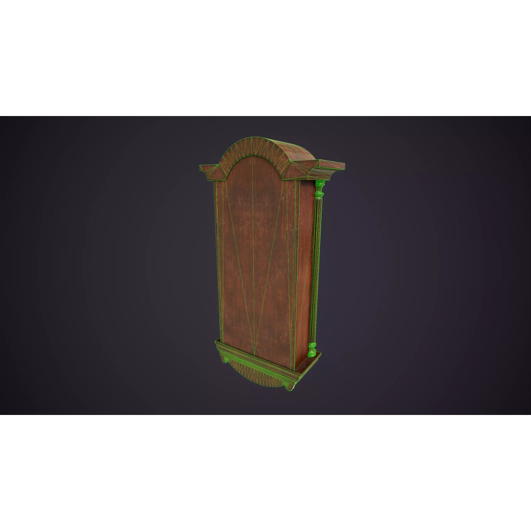 Pendulum Wall Clock 3D Model – Vintage Low Poly Game Asset, FBX