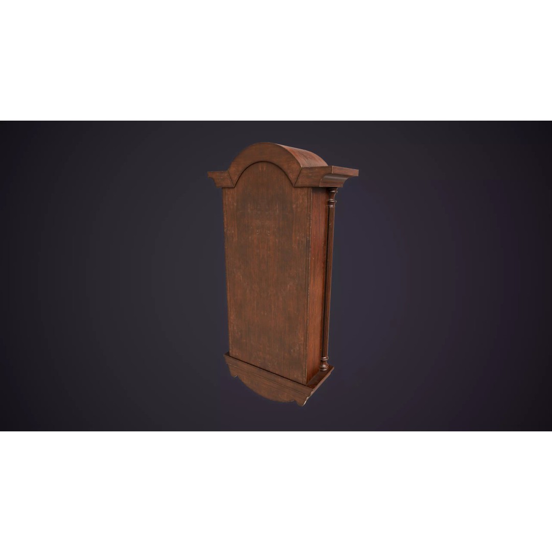 Pendulum Wall Clock 3D Model – Vintage Low Poly Game Asset, FBX - View 11