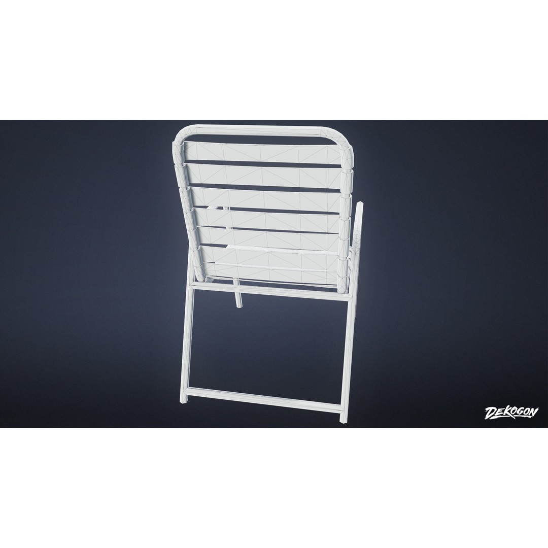 Outdoor Chair 3D Model – Low Poly PBR Game Asset, FBX