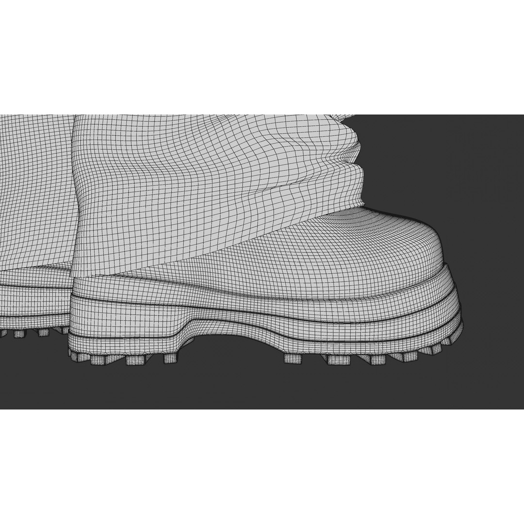Disturb Boots 3D Model – Realistic Female Footwear, PBR Textures - View 10